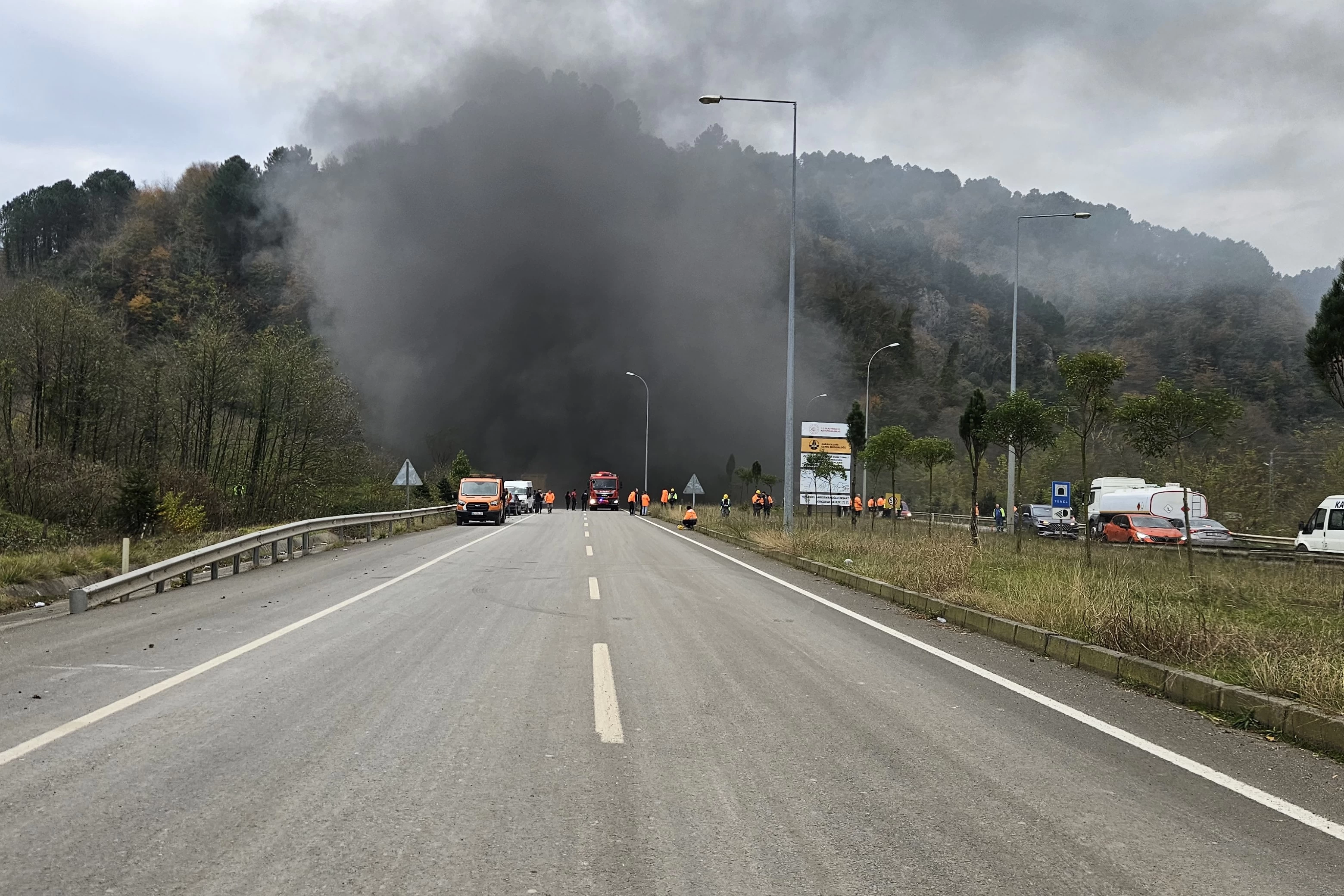 Ordu'da tünelde korkutan yangın: Trafik durdu