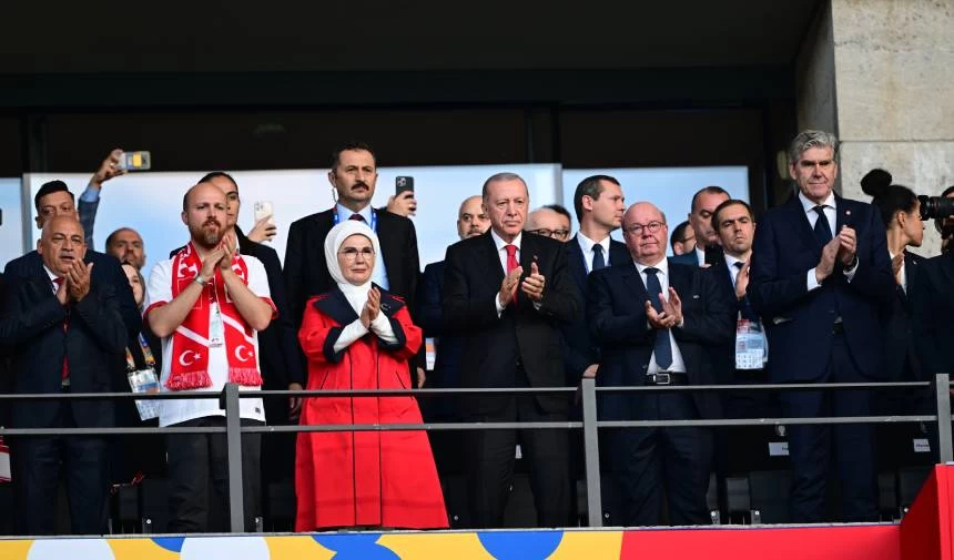 Cumhurbaşkanı Erdoğan'ın 2024 Avrupa Şampiyonası çeyrek final maçında gol sevinci