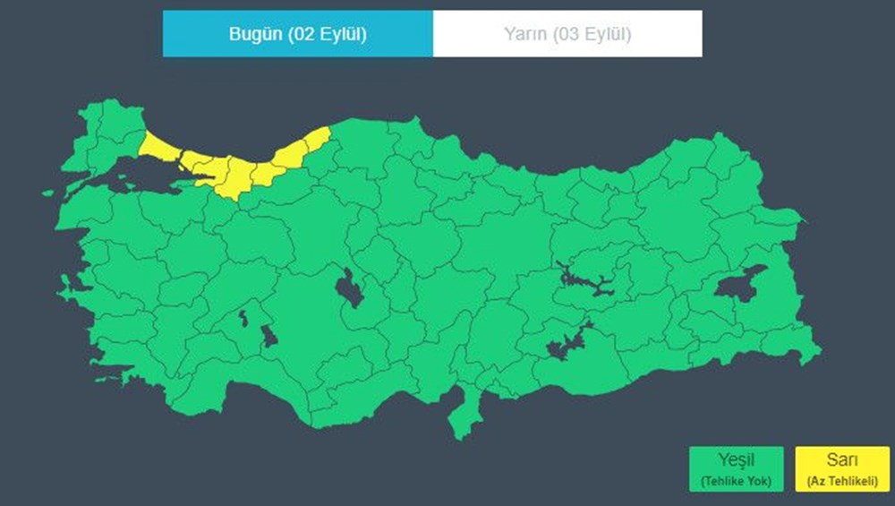 İstanbul dahil 6 il için sarı kodlu uyarı: Kuvvetli yağışlara dikkat! (İstanbul, Ankara, İzmir'de bugün hava nasıl olacak?) - 3